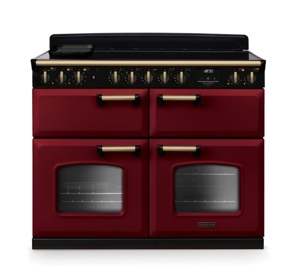 Rangemaster 18389 Classic Deluxe BC 110 Induction Range Cooker in Bordeaux with Antique Brass Trim - CLDLB110EIPBOR/AB1