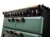 Rangemaster 18366 Classic Deluxe BC 110 Dual Fuel Range Cooker with Slow Cook Oven in Mineral Green with Antique Brass Trim - CLDLB110DFPMGR/AB1_handles