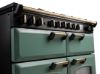 Rangemaster 18366 Classic Deluxe BC 110 Dual Fuel Range Cooker with Slow Cook Oven in Mineral Green with Antique Brass Trim - CLDLB110DFPMGR/AB1_handles