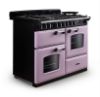 Rangemaster 17819 Classic Deluxe OC 110 Dual Fuel Range Cooker in Heather with Chrome Trim - CLDLO110DFPHTH/CM1_angled view