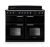 Rangemaster 14925 Classic Deluxe BC 110 Induction Range Cooker with Slow Cook Oven in Gloss Black with Chrome Trim - CLDLB110EIPGBL/CM1_main