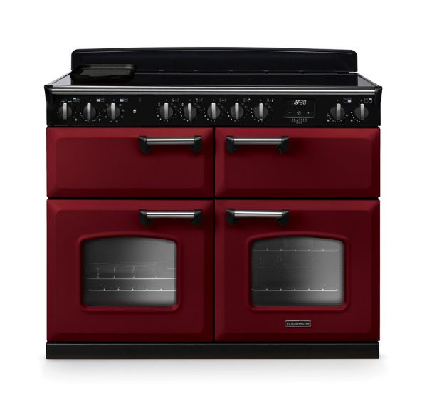Rangemaster 14932 Classic Deluxe BC 110 Induction Range Cooker with Slow Cook Oven in Bordeaux with Chrome Trim - CLDLB110EIPBOR/CM1