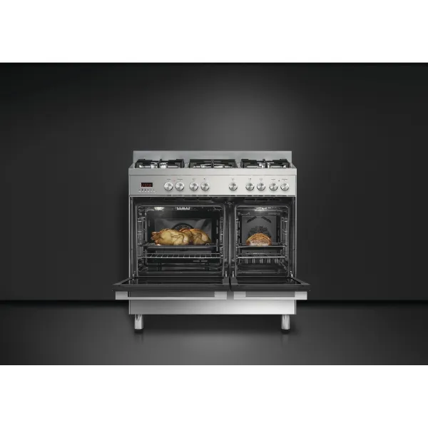 Fisher & Paykel OR90L7DBGFX1 90cm Dual Fuel Range Cooker - Stainless Steel_open