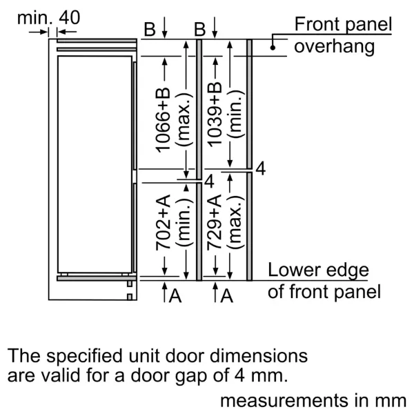 Neff KI7861FE0G  60/40 Split N 30 Built In Fridge Freezer - Display Model_dimensions