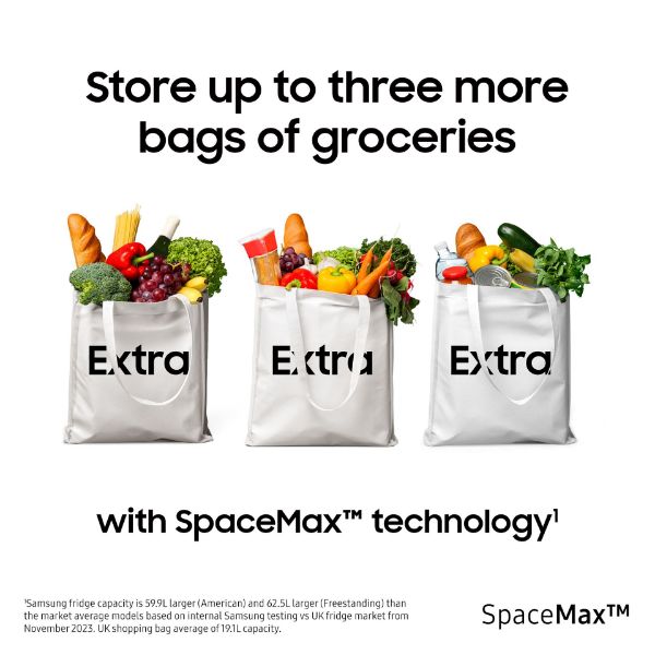 Samsung RS70F65KETEU  Series 6 SpaceMax™ 640L Smart American Fridge Freezer in Silver_space max