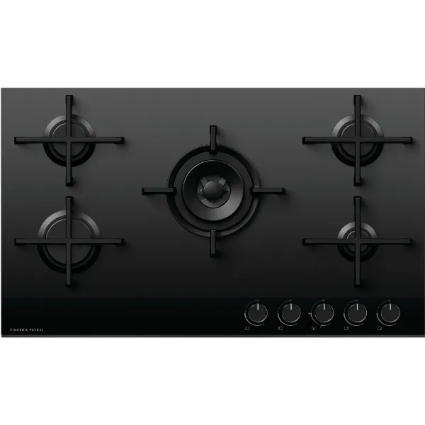 Fisher & Paykel CG905DLPGB4 90cm 'Gas on Glass' 5 Burner - Black