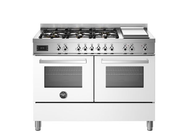 Bertazzoni Professional 120cm Dual Fuel Range Cooker with Twin Oven in Bianco