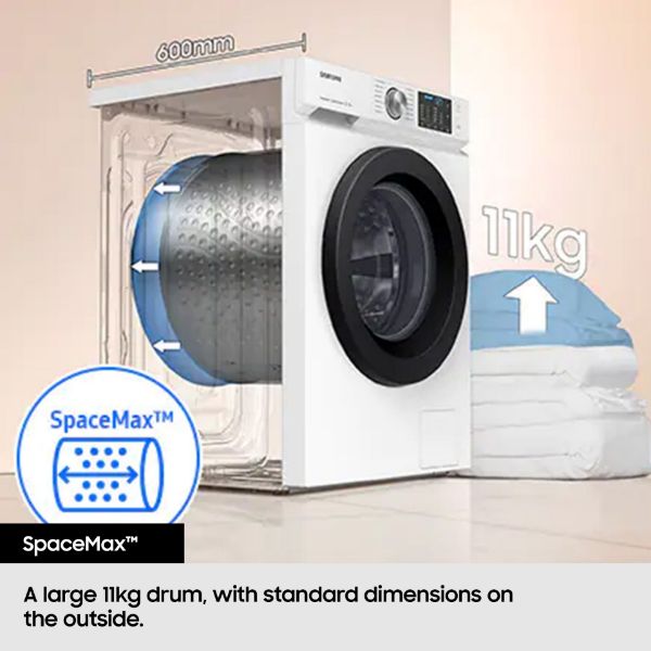 Samsung WD11DG5B15BEEU Series 5 AI Energy 11kg/6kg 1400 Spin  Washer Dryer - White_space max