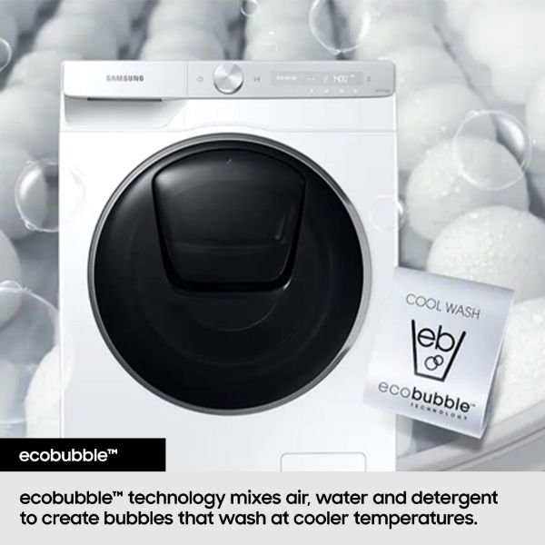 Samsung WD11DG5B15BEEU Series 5 AI Energy 11kg/6kg 1400 Spin  Washer Dryer - White_ecobubble