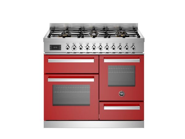 Bertazzoni Professional 100cm Dual Fuel XG Range Cooker in Rosso