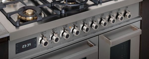 Bertazzoni Professional 90cm Dual Fuel Twin Oven Range Cooker in Rosso_Handle