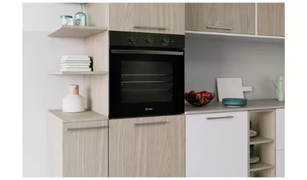Indesit IO 233 B UK Click&Clean Electric Single Fan Oven - Black main 3