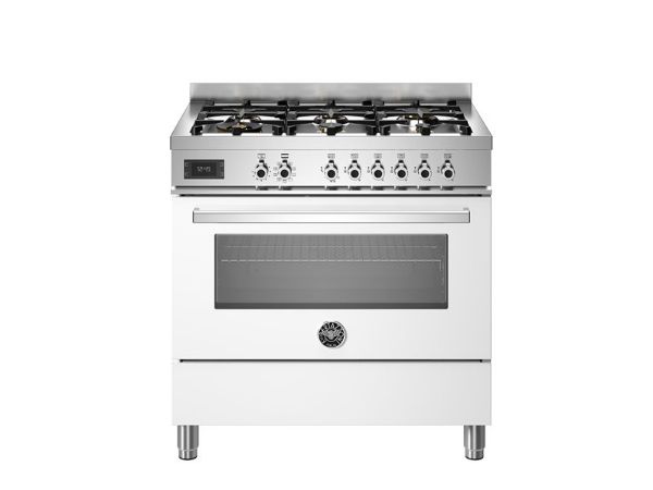 Bertazzoni Professional 90cm Single Aspirational Dual Fuel Range Cooker in Bianco