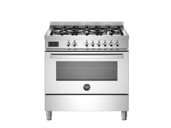 Bertazzoni Professional 90cm Single Aspirational Dual Fuel Range Cooker in Stainless Steel