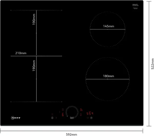 Neff T56FHS1L0 60cm Induction Hob in Black