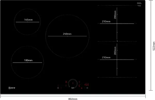 Neff T68FHV4L0 80cm N70 Induction Hob in Black