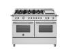Bertazzoni Heritage 120cm Dual Fuel Range Cooker Twin Oven with Griddle Dual Fuel in Stainless Steel