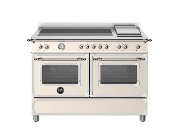 Bertazzoni Heritage 120cm Induction  Range Cooker Twin Oven with Griddle Dual Fuel in Avorio