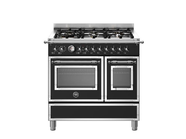 Bertazzoni Heritage 90cm Dual Fuel Range Cooker Twin Oven in Matt Nero
