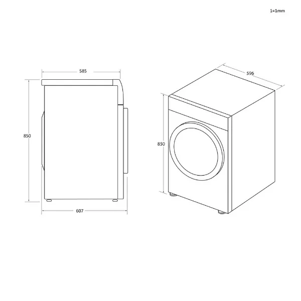 Hoover H-Dry 300 HLE C10DE-80 10kg Condenser Tumble Dryer - White_diagram