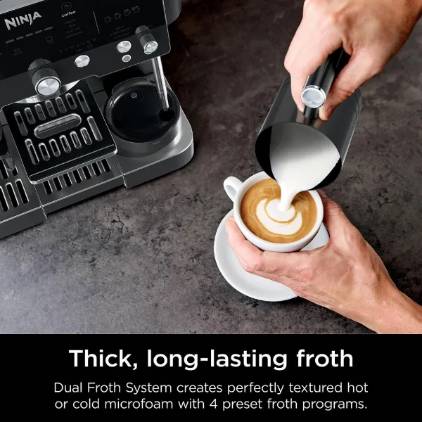 Ninja ES601UKBK Ninja Luxe Café Premier Espresso Machine - Midnight Black_thick froth