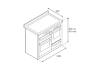 Bertazzoni Master 110cm XG Dual Fuel Range Cooker in Matt Nero_Dimensions