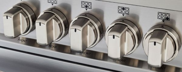 Bertazzoni Master 100cm Dual Fuel Twin Oven Range Cooker in Matt Nero_Knobs