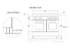 Bertazzoni Master 100cm Dual Fuel Twin Oven Range Cooker in Matt Nero_Dimensions