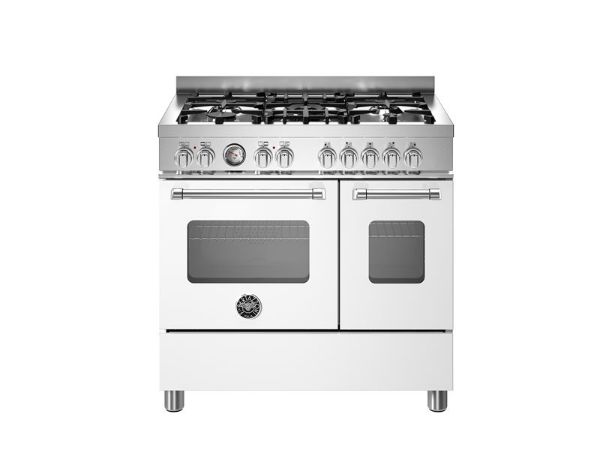 Bertazzoni Master 90cm Dual Fuel Twin Oven Range Cooker in Matt Bianco