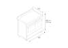 Bertazzoni Master 90cm Dual Fuel Twin Oven Range Cooker in Matt Bianco_Dimensions