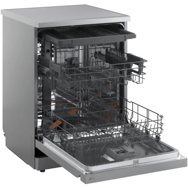 LG DF273FVS 14 Place Setting TrueSteam™ Full Size Freestanding Dishwasher in Silver_interior side angle