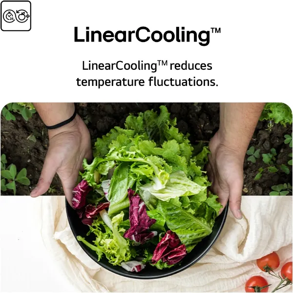 LG GMF960EV4E 91.4cm 50/50 Frost Free American Fridge Freezer - Essence Black Steel_linear cooling