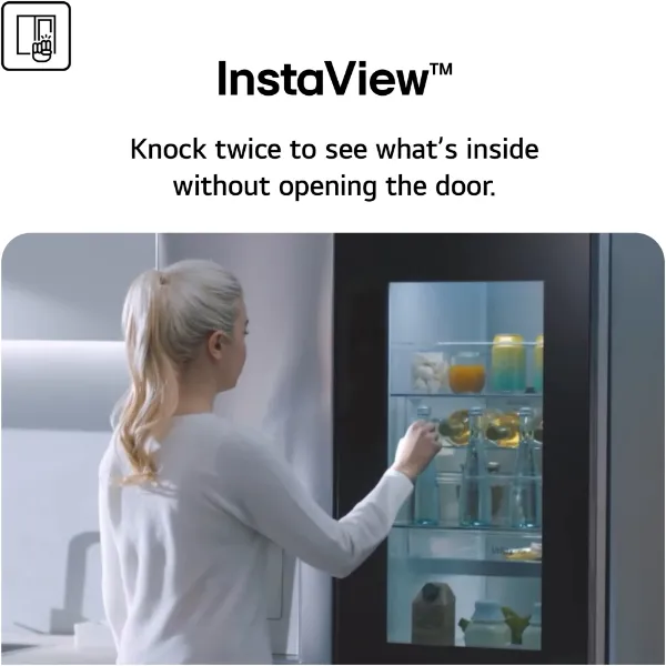 LG GMG96CRAFT 638L InstaView™ Fridge Freezer with Craft Ice™ in Essence Black Steel_instaview