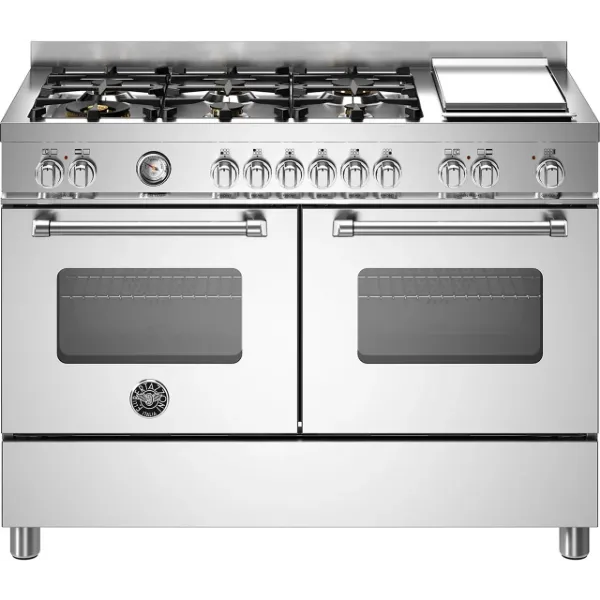 Bertazzoni Master Deluxe 120cm Dual Fuel Twin Oven Range Cooker in Stainless Steel