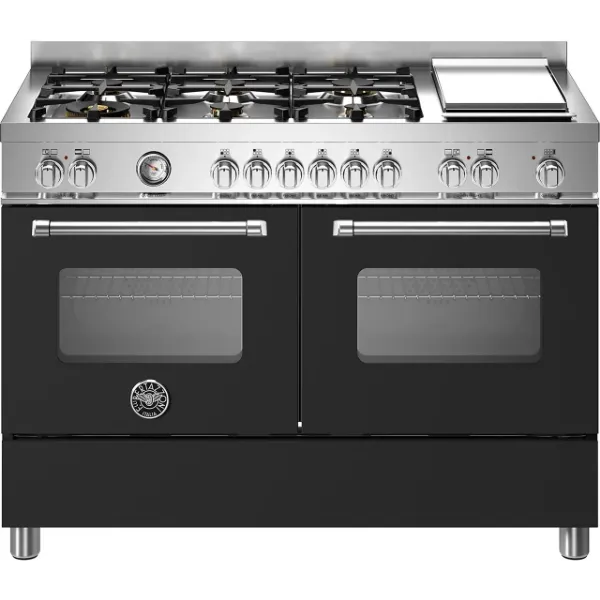 Bertazzoni Master Deluxe 120cm Dual Fuel Twin Oven Range Cooker in Matt Nero