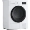 LG RHA1008NWK 8kg Heat Pump Tumble Dryer in White_angled view