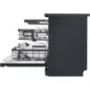 LG DF587HMS 14 Place Setting TrueSteam™ Full Size Freestanding Dishwasher in Matte Black_side view open
