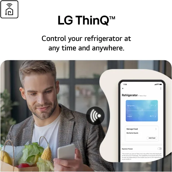 LG GSXE90BSDD 628L InstaView™ Side-By-Side Fridge American Style Freezer in Brushed Steel_lg thinq