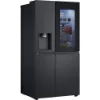 LG GSXE90EVDD 628L InstaView™ Side-By-Side Fridge American Style Freezer in Essence Black Steel_angled view