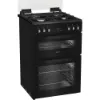 Hotpoint HDG6GDCB1 60cm Gas Double Cooker with Glass Lid - Black_angled view