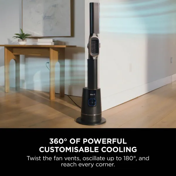 Shark TH200UK Fan & Heater - Charcoal_360 degrees of powerful customisable cooling