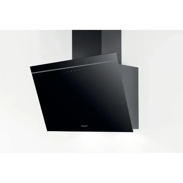 Hotpoint PHVP62FLTK 60cm Chimney Cooker Hood in Black
