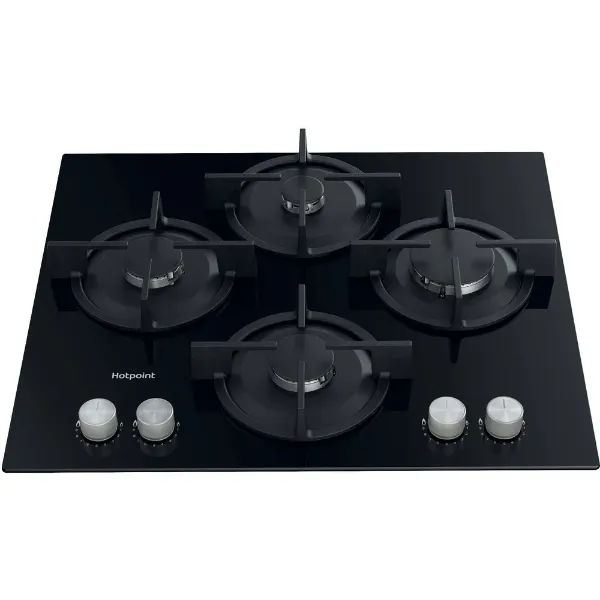 Hotpoint HGS61SBK 60cm Gas Hob with Front Control in Black