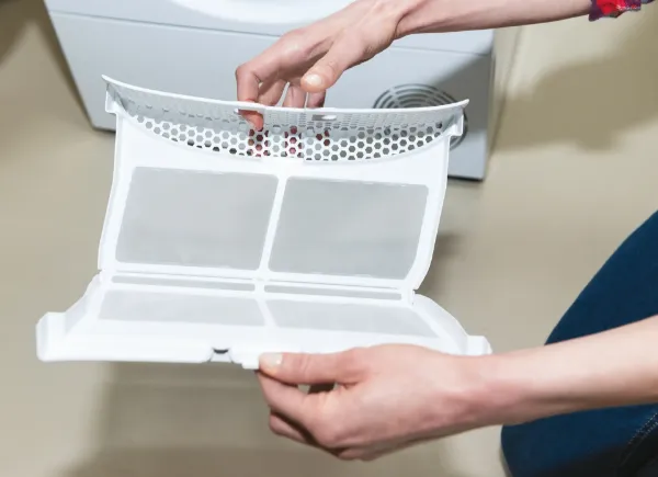 Hoover H-Dry 300 HLE H8A1LE-80 8kg Heat Pump Tumble Dryer - White_filter open