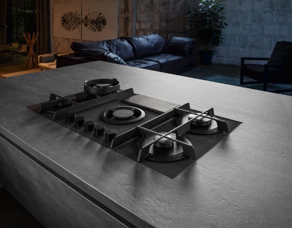 Elica NT-FLAME-EVO-GR NikolaTesla Flame 90cm Venting Gas Hob in Grey