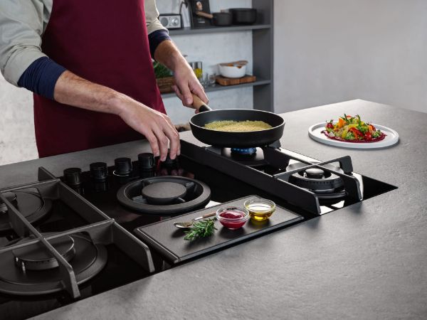 Elica NT-FLAME-EVO-GR NikolaTesla Flame 90cm Venting Gas Hob in Grey