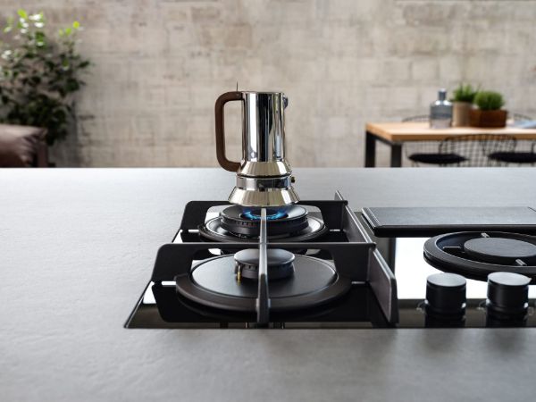 Elica NT-FLAME-EVO-GR NikolaTesla Flame 90cm Venting Gas Hob in Grey