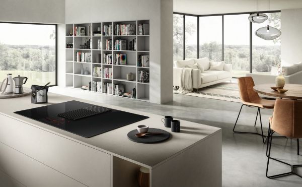 Elica NikolaTesla NT-LIBRA-EVO-BL 80cm Wide Venting Hob in Black_kitchen view
