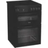 Indesit IDE6VMB 60cm Electric Double Cooker with Ceramic Hob in Black