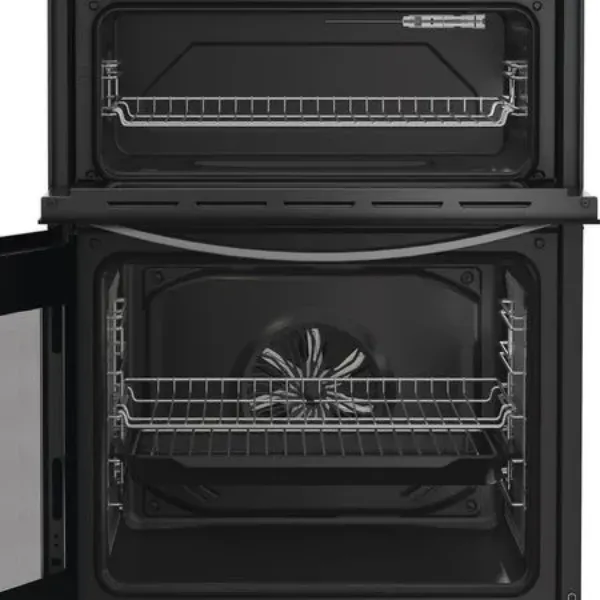 Indesit IDE6VDCS1 60cm Electric Double Cooker with Ceramic Hob in Silver